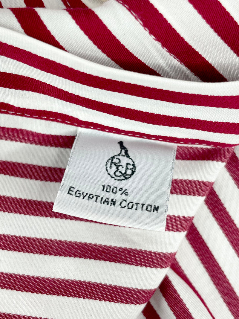 Rhodes & Beckett Red & White Striped Crisp Cotton Shirt - AU8