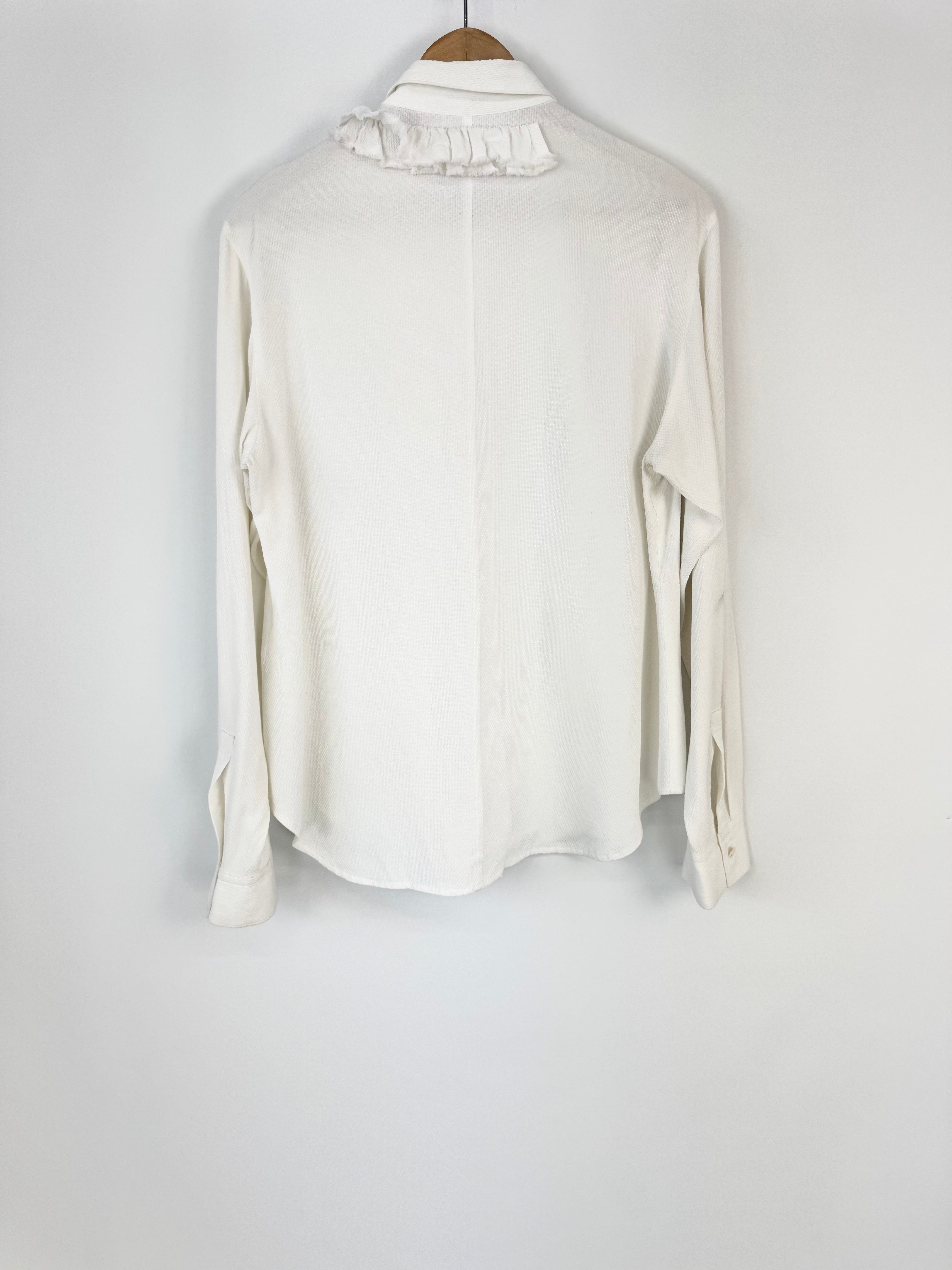 Y's Yohji Yamamoto White Frill Blouse - AU12/14