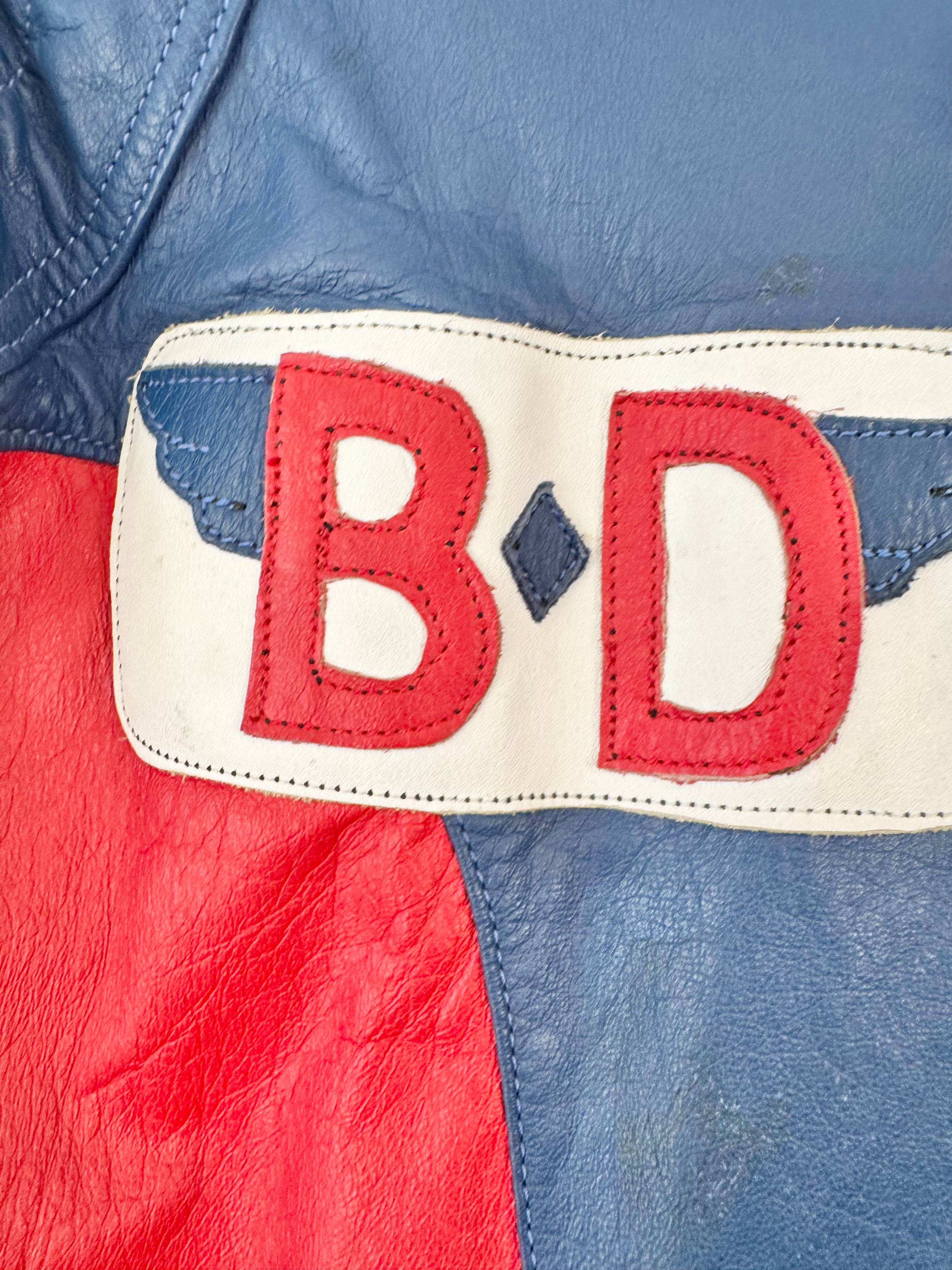 Vintage Lambert Leathers Blue & Red Racing Suit - L