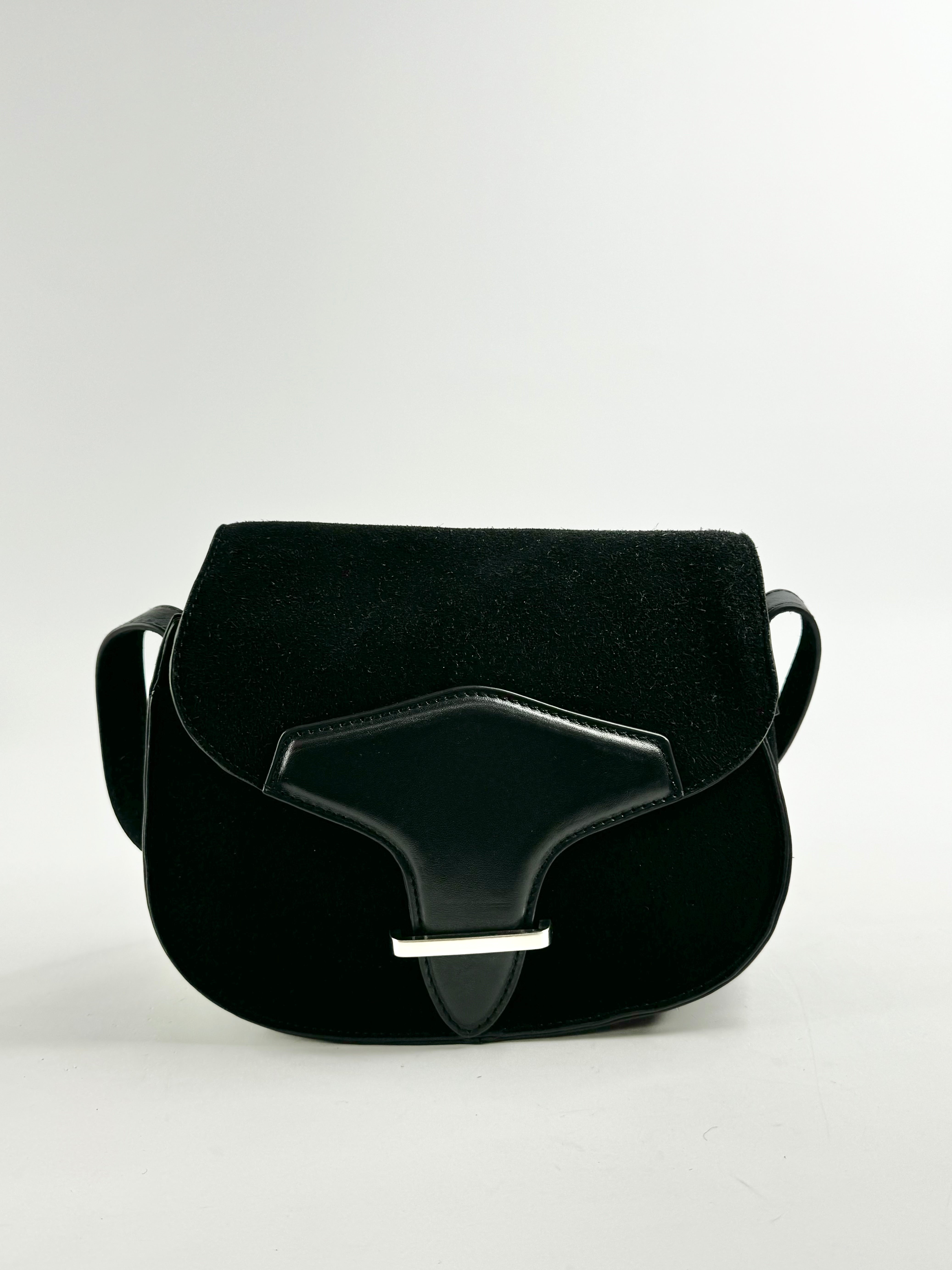 Commonry Black Suede Messenger Bag