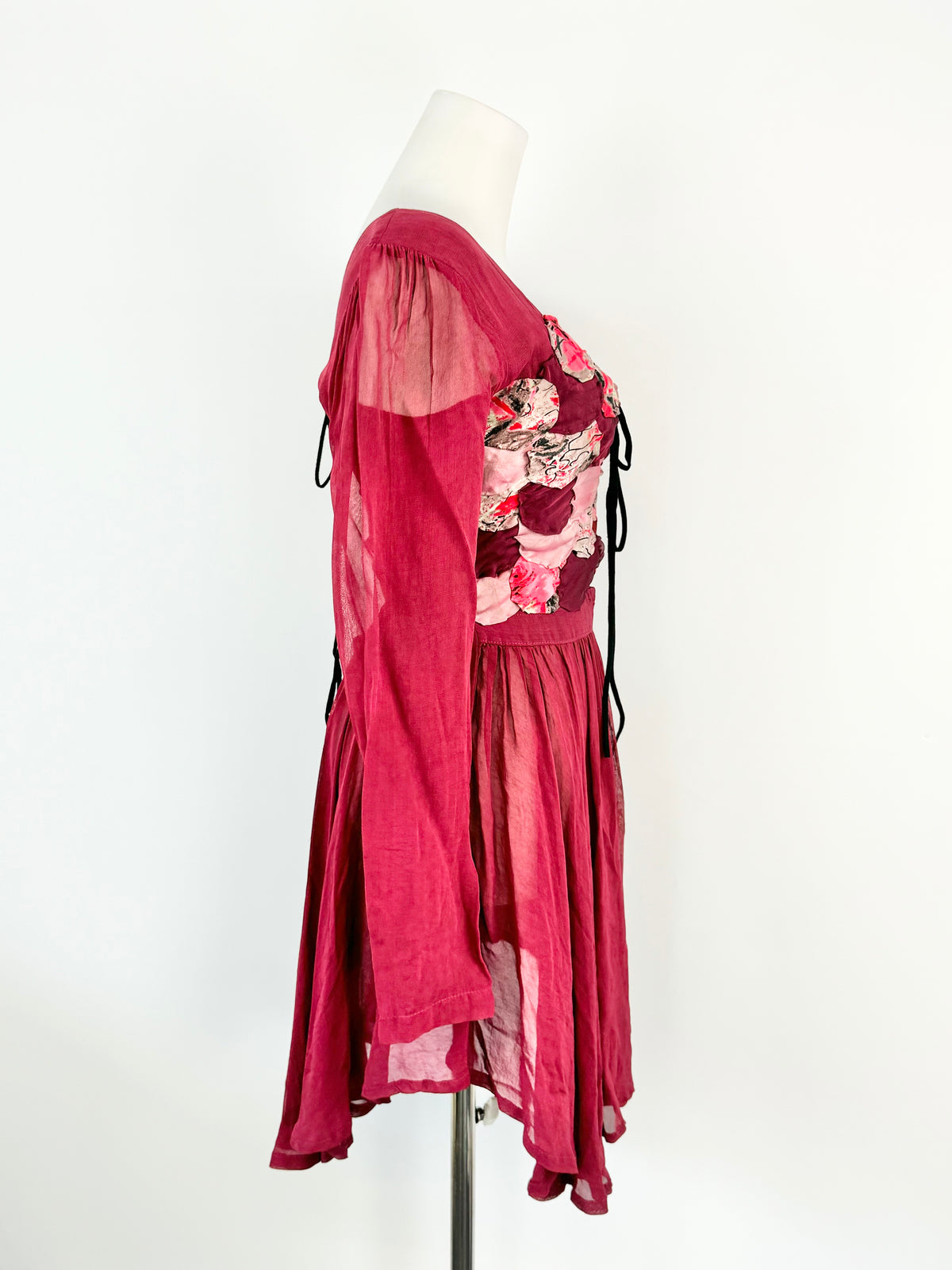Rose Red Applique Floaty Dress - AU8