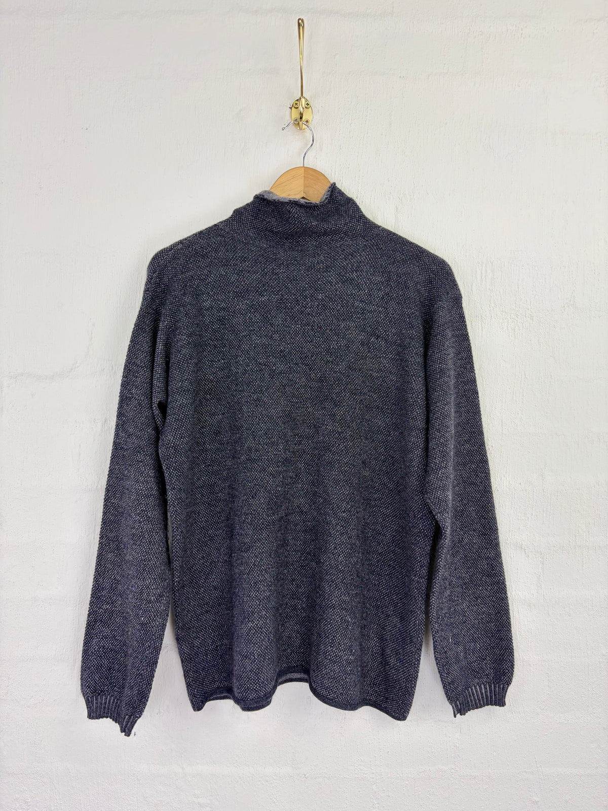 Giorgio Armani Grey Cashmere Wool & Silk Roll Neck Sweater - AU10/12