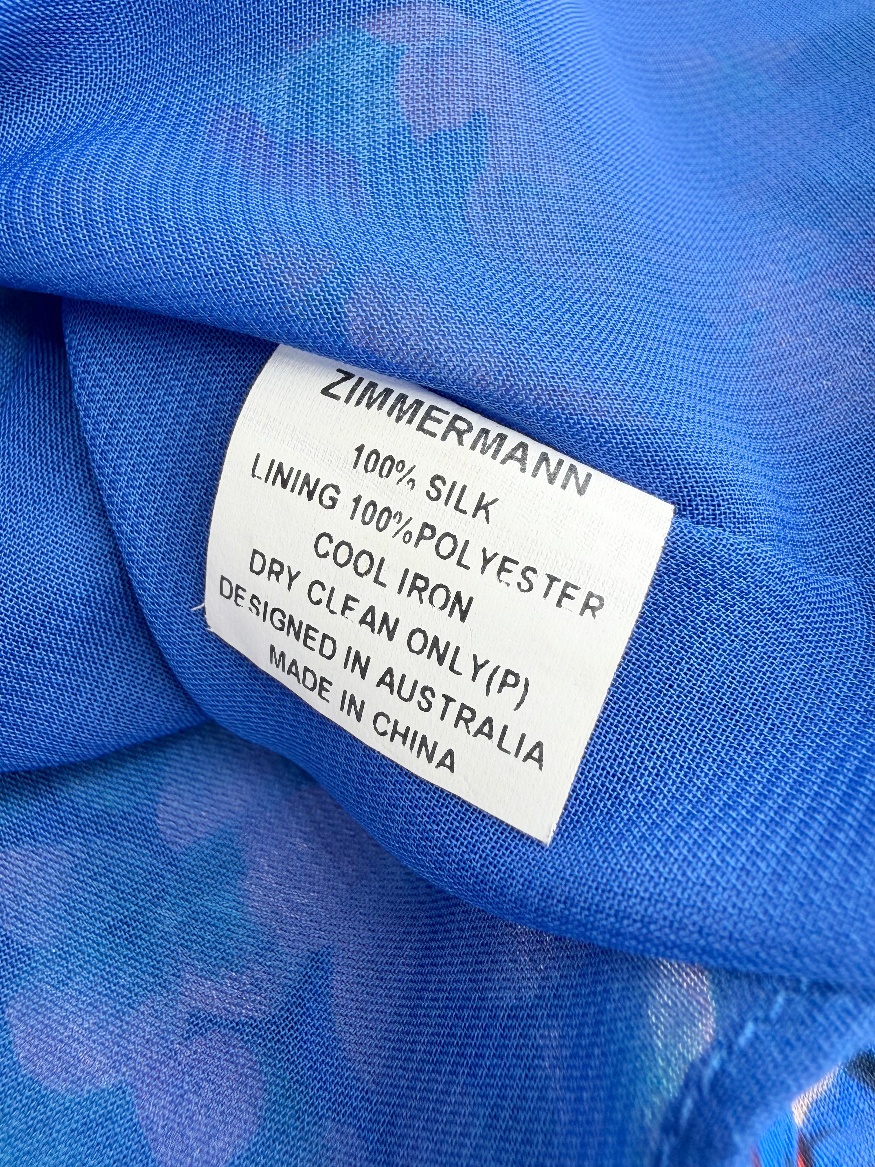 Zimmermann Silk Hydrangea Patterned Midi Dress - AU10/12