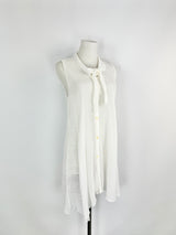 Transist Par Such White Linen Sleeveless Top - AU10/12
