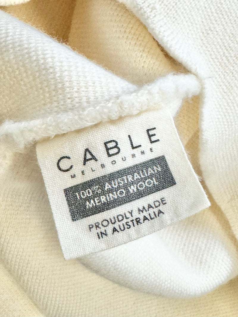 Cable Melbourne Cream Merino Wool Jumper - AU6/8