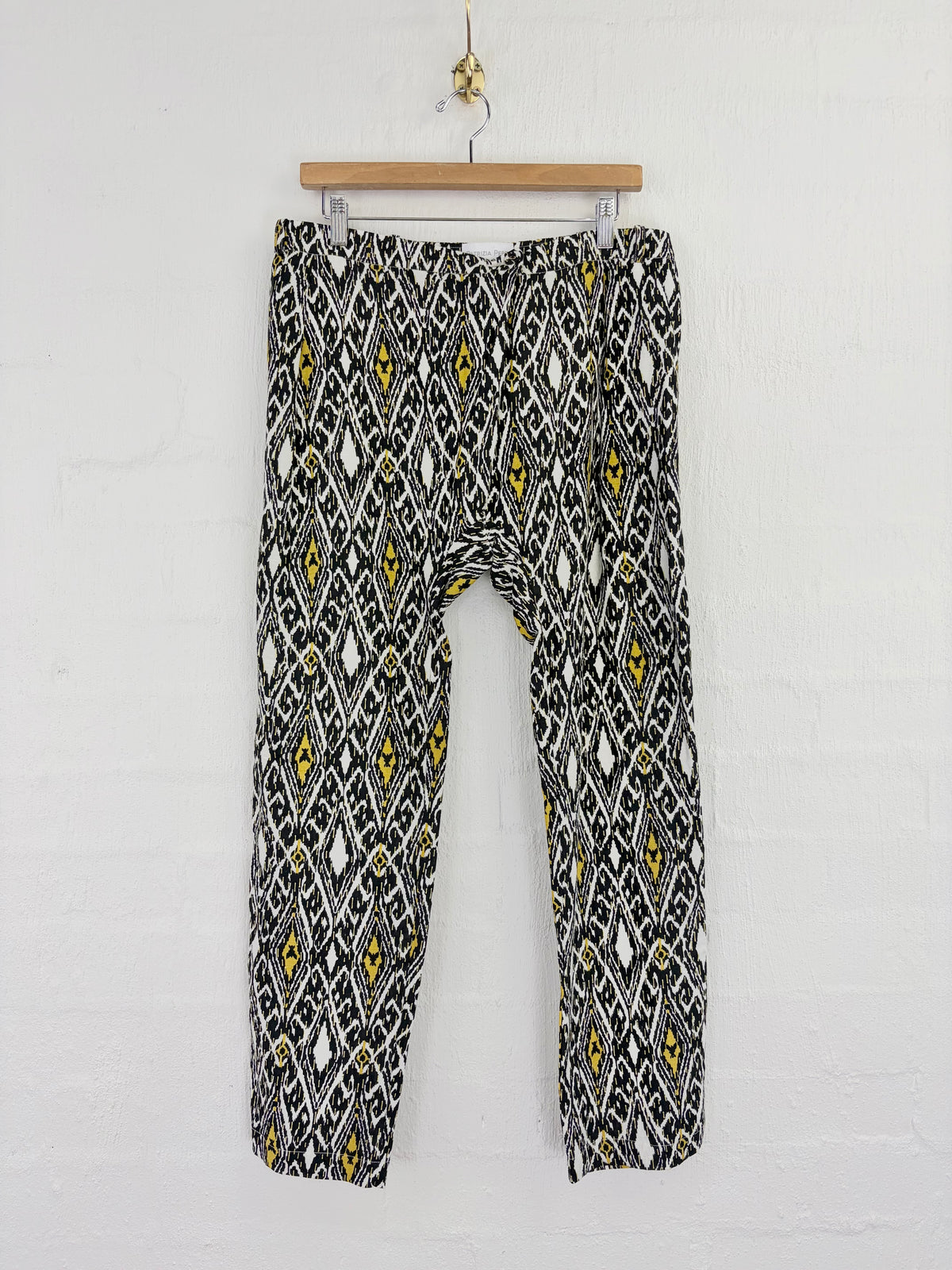 Patrizia Pepe Black, White & Gold Patterned Linen Slacks - AU10