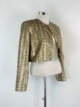Carla Zampatti Gold Sequin 'Verona' Shoulder Jacket - AU12