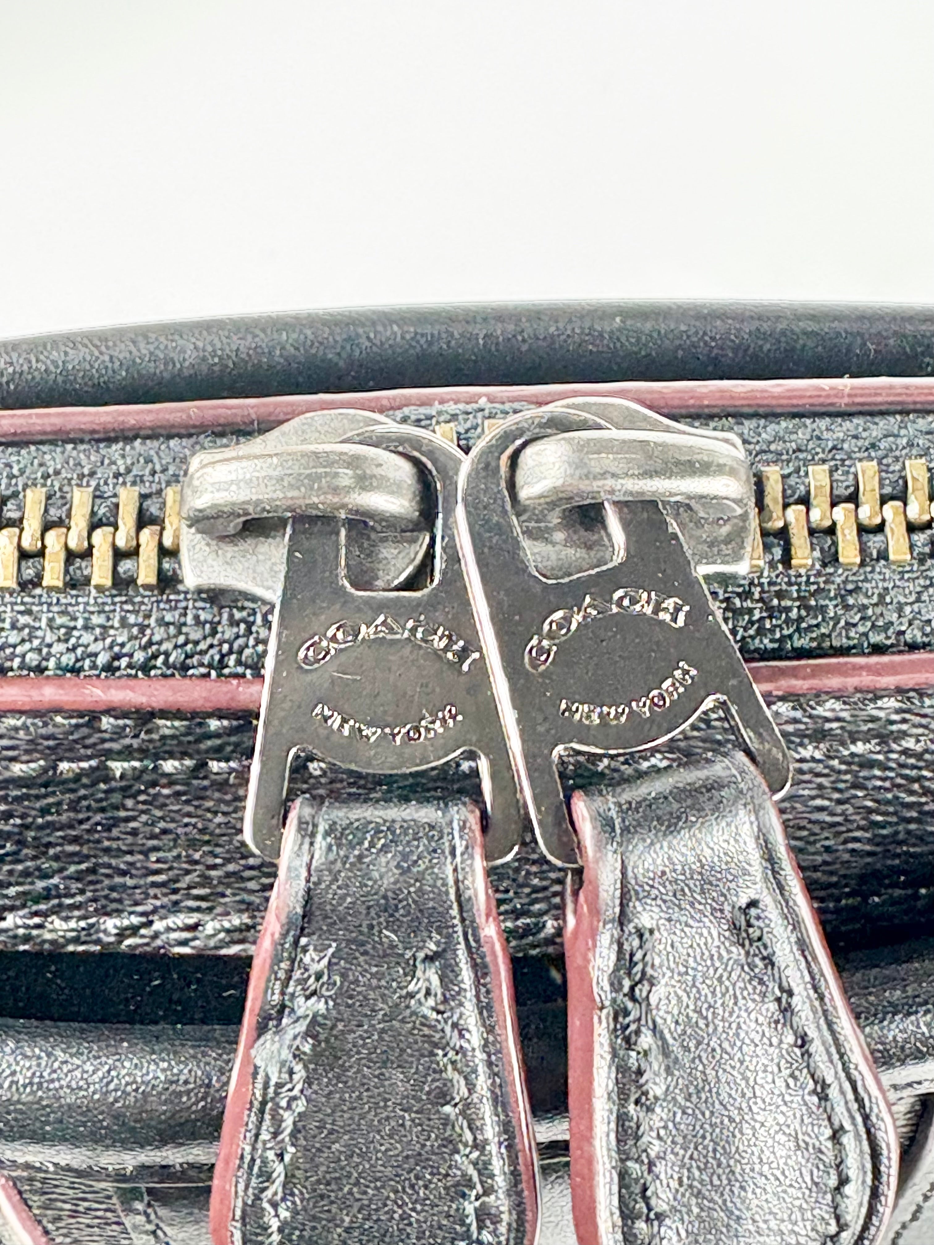 Coach Black Leather Monogrammed Briefcase