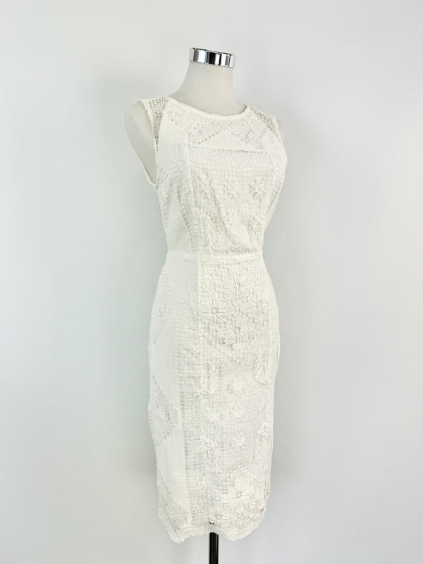 Nevenka White Lace Bodycon Dress - AU8