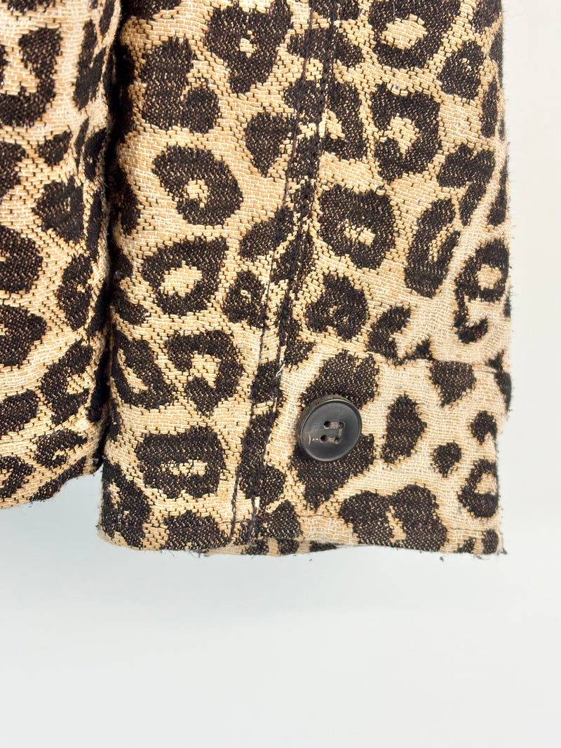 Anine Bing Leopard-Print 'Flynn' Jacquard Jacket - AU4/6