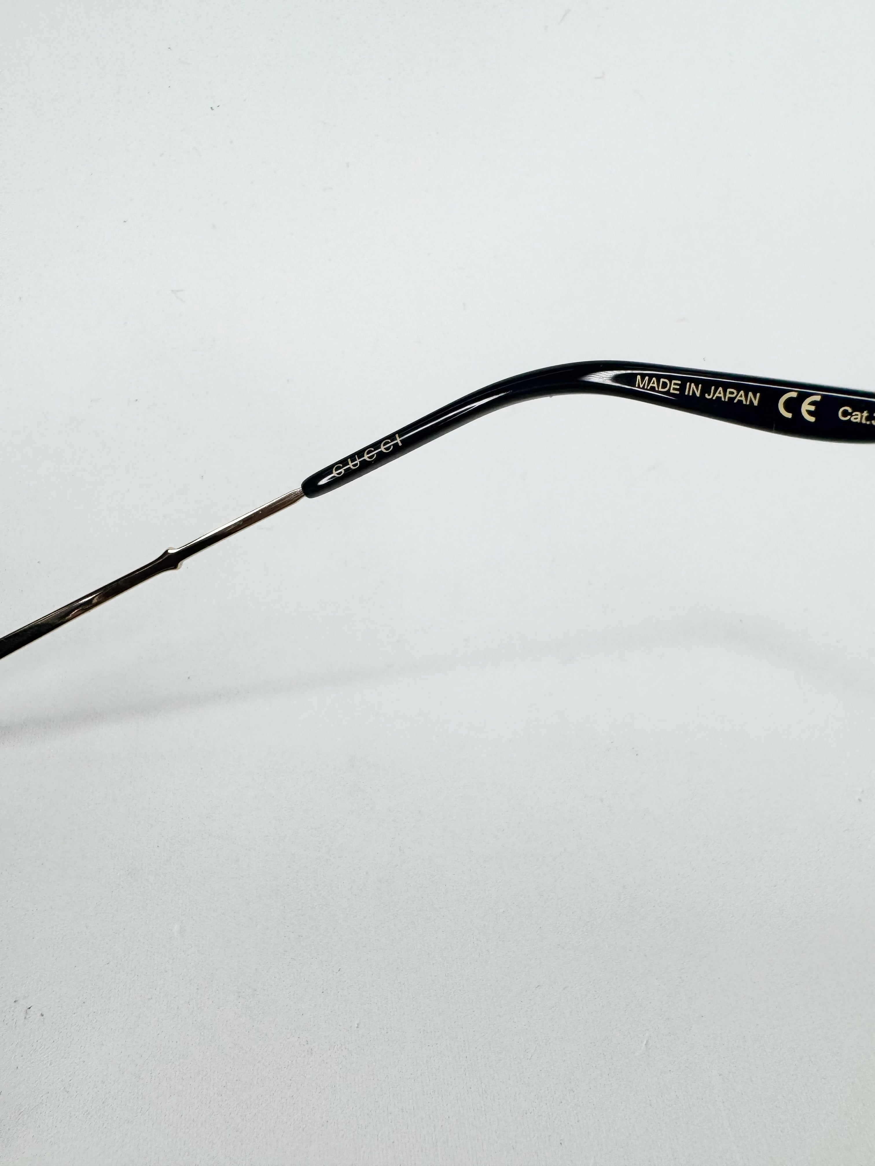 Gucci GG0672S Black & Gold Aviator Sunglasses