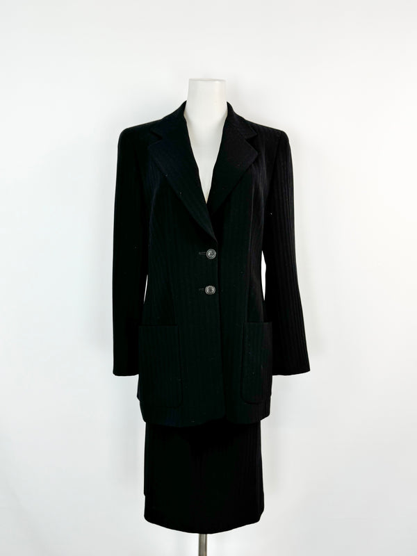 Vintage Louis Feraud Black Textured Blazer - AU10/12