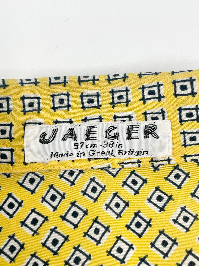 Jaeger London Vintage Yellow Patterned Shirt - S