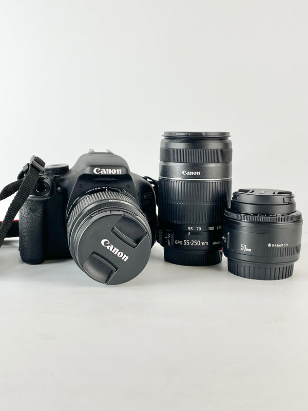 Canon EOS 600D DSLR Camera with 3 Lenses