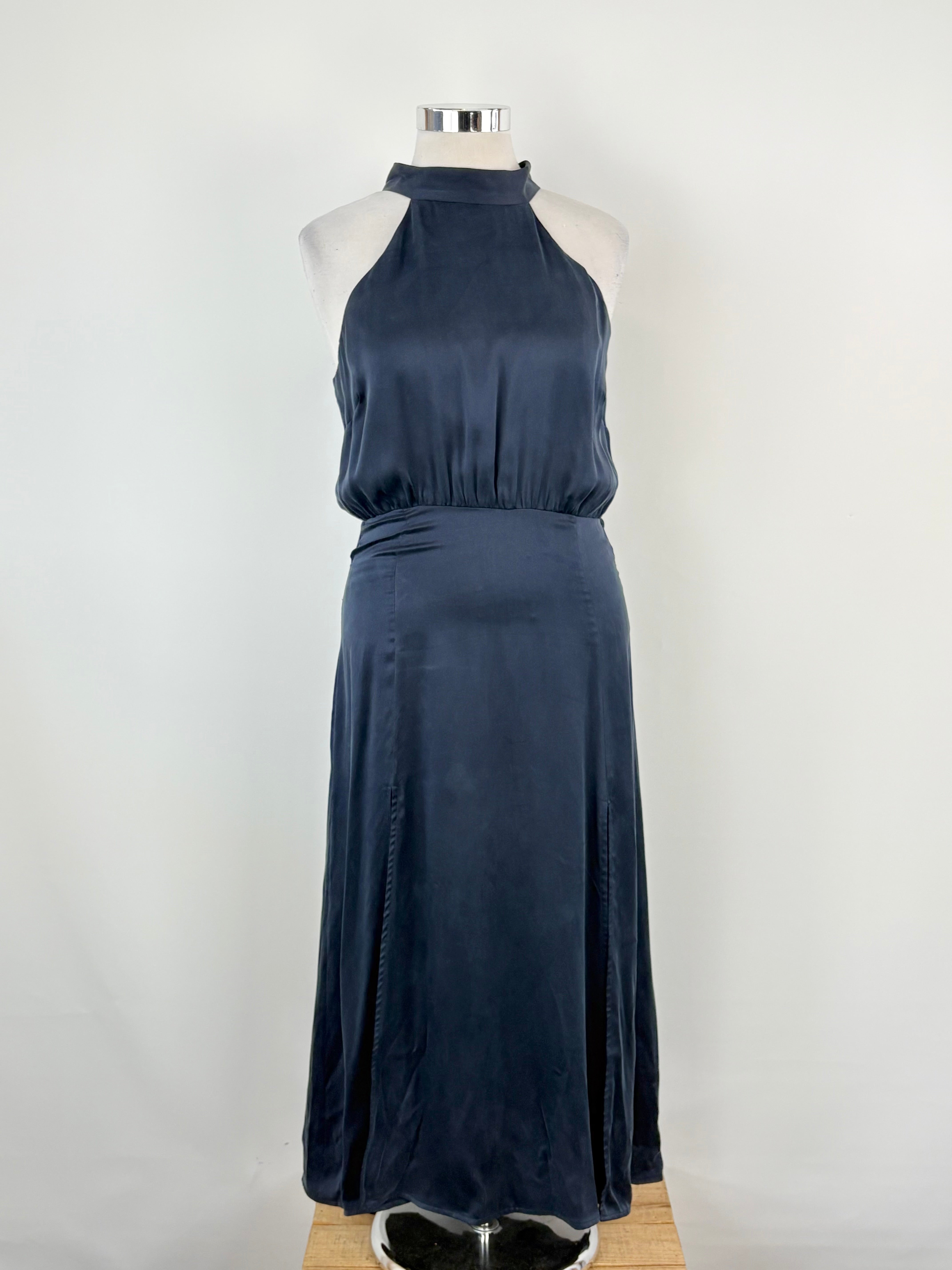 Zimmermann Midnight Blue Silk Halter-Neck Gown - AU14