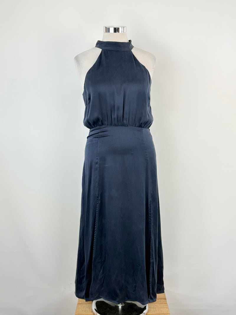 Zimmermann Midnight Blue Silk Halter-Neck Gown - AU14