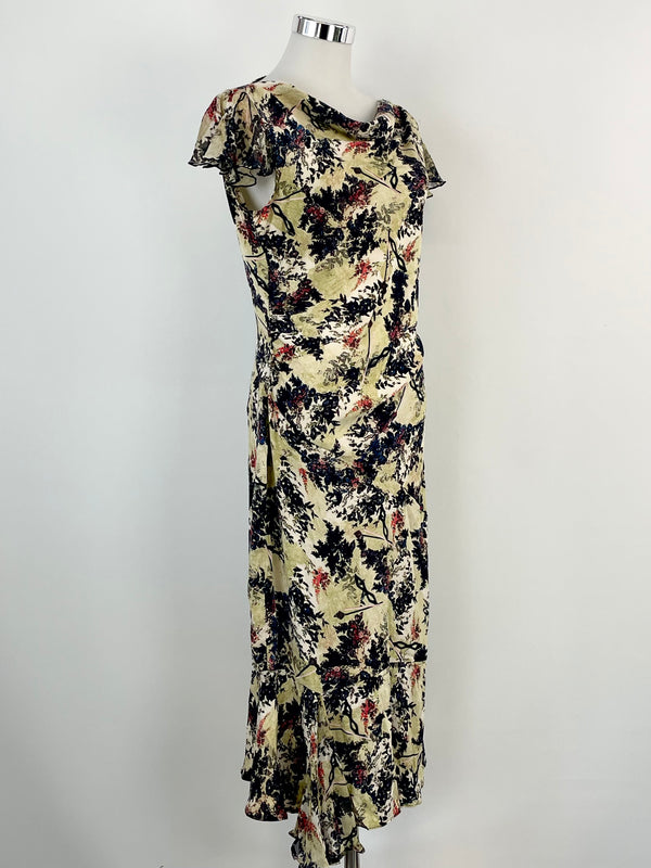 Diane von Furstenberg Floral Masquerade Print Silk Dress - AU10