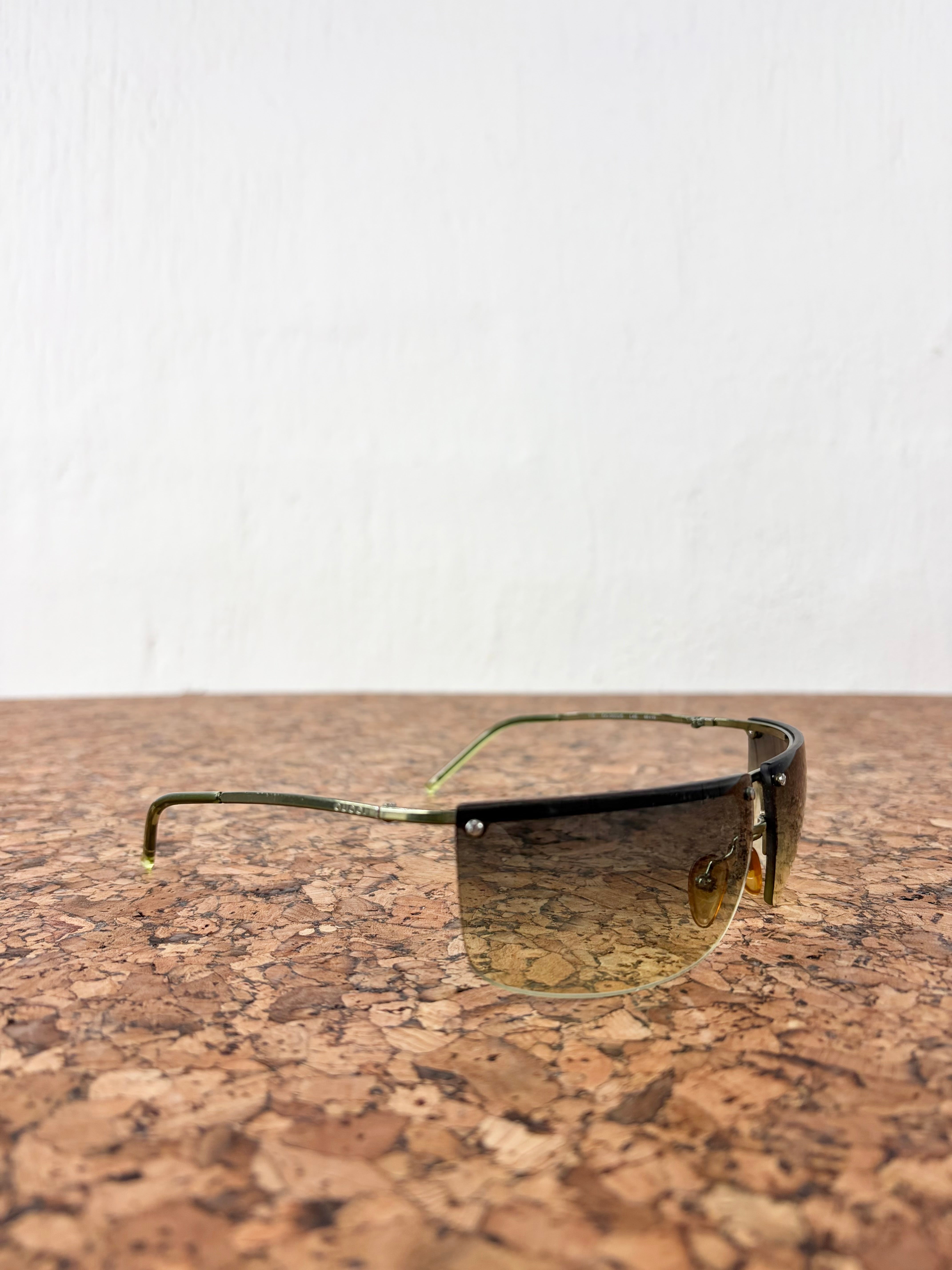 Gucci GG 2653/S Green Rimless Shield Sunglasses