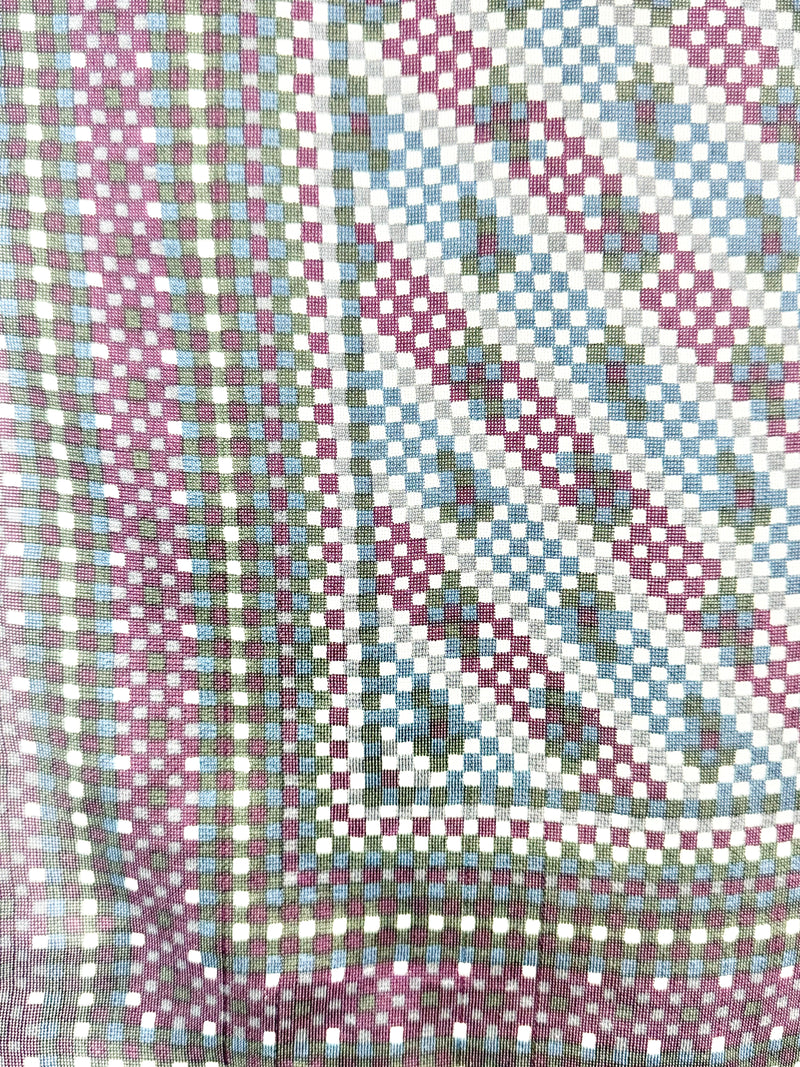 Vintage Jaeger Purple, Blue & Grey Woven Silk Scarf