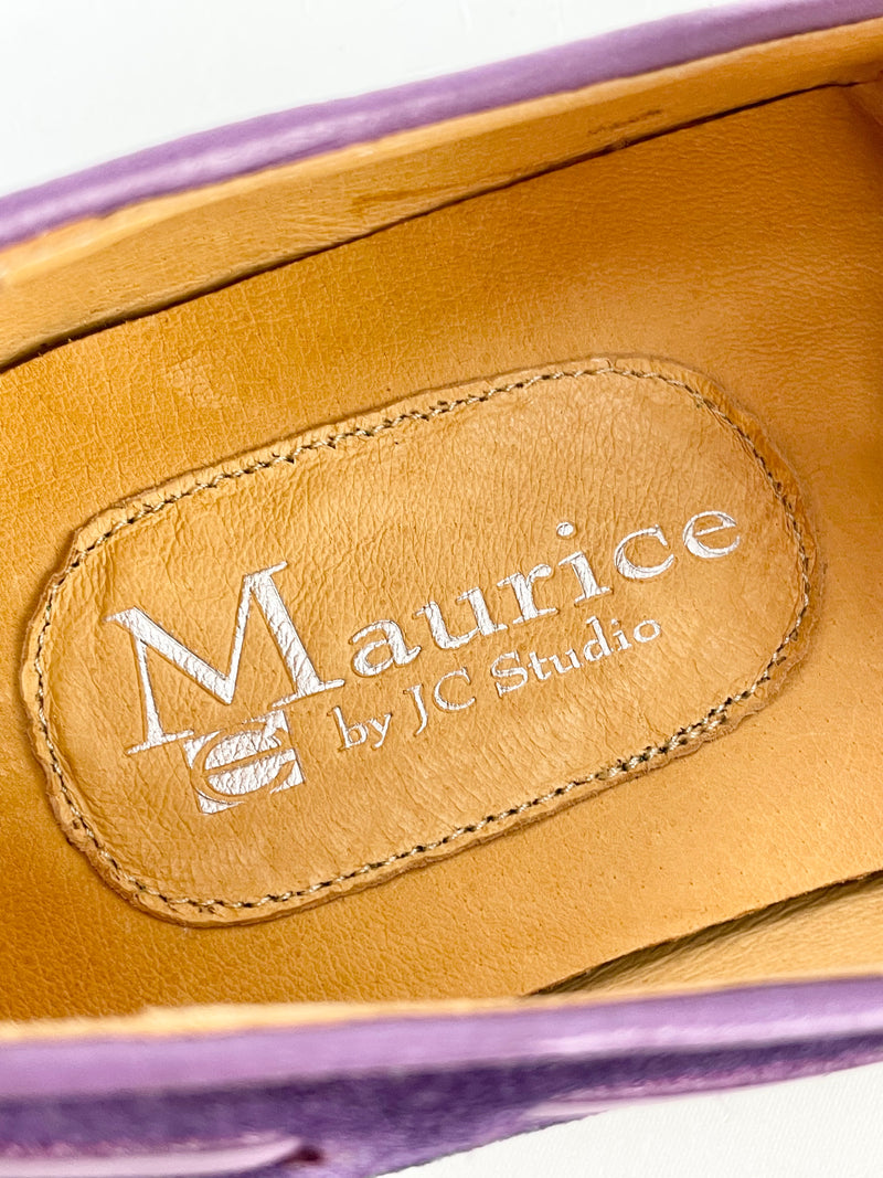 Maurice by JC Studios Purple Suede Tassel Loafers - EU43