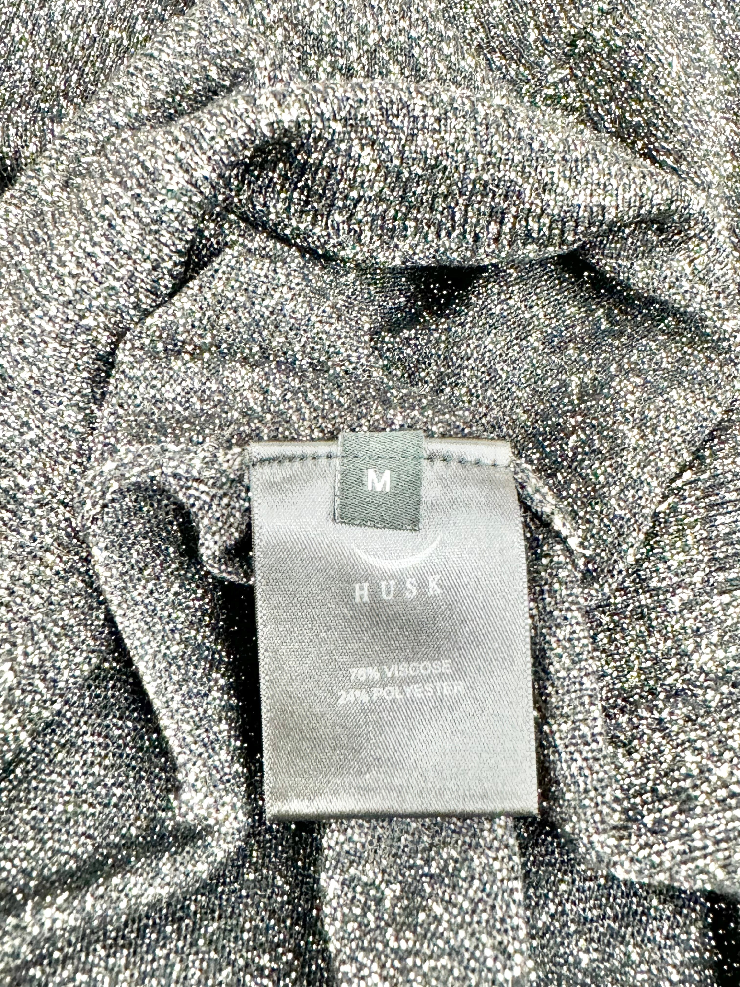 Husk Black & Silver Lurex Crew Neck Jumper - AU8/10