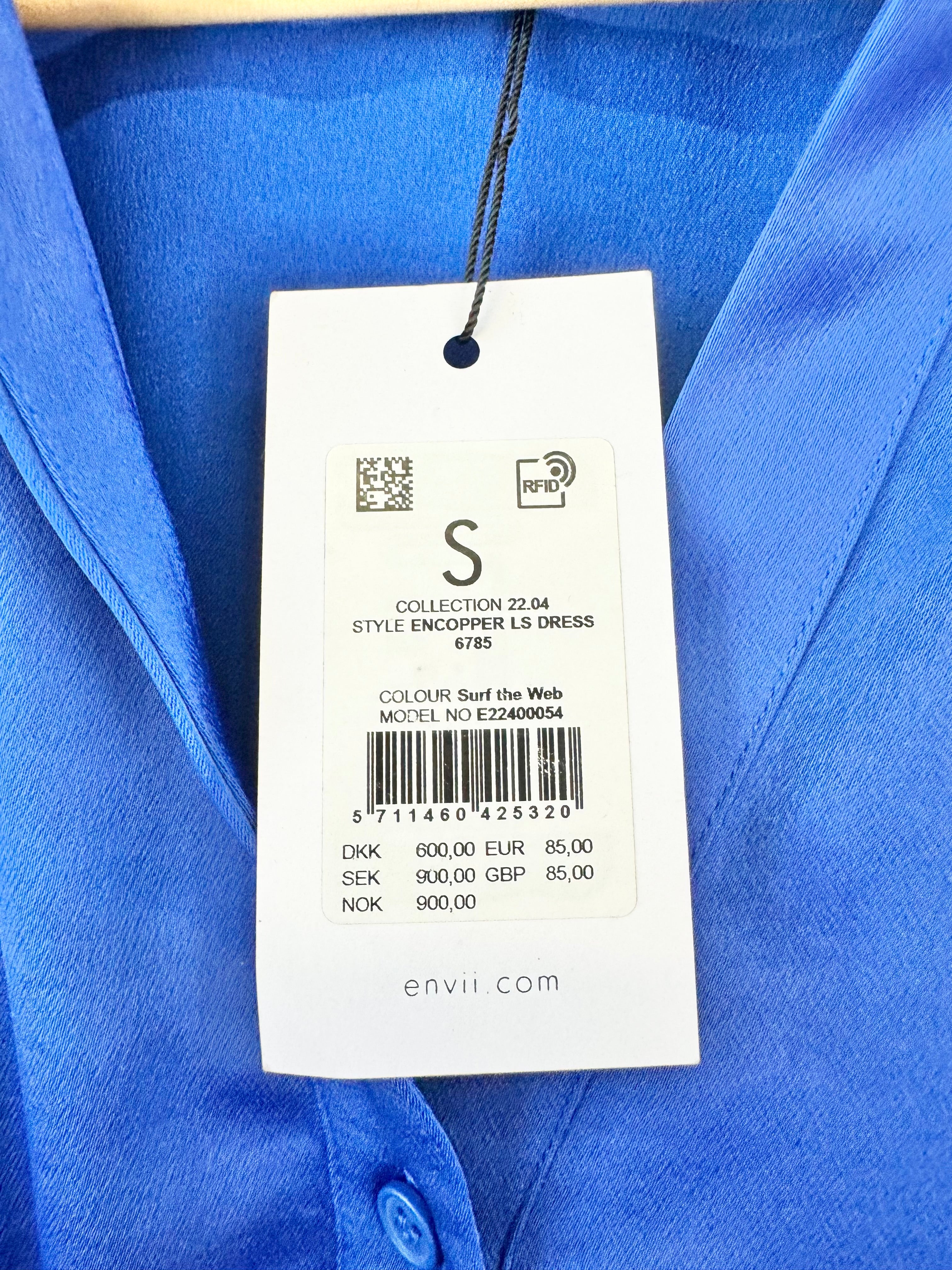 Envii Electric Blue Long Sleeve Button Up Silky Dress NWT - AU8/10