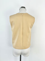 MSGM Beige Beaded Sleeveless Top - AU10