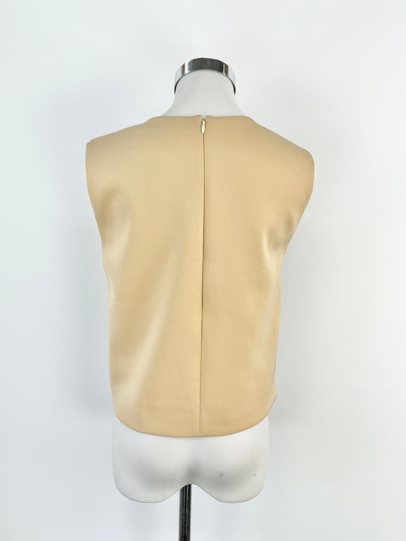 MSGM Beige Beaded Sleeveless Top - AU10