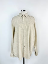 Boss Responsible Wheat & White Linen Striped Shirt - XXL