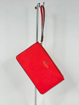 Kate Spade Coral Leather Wristlet Pouch