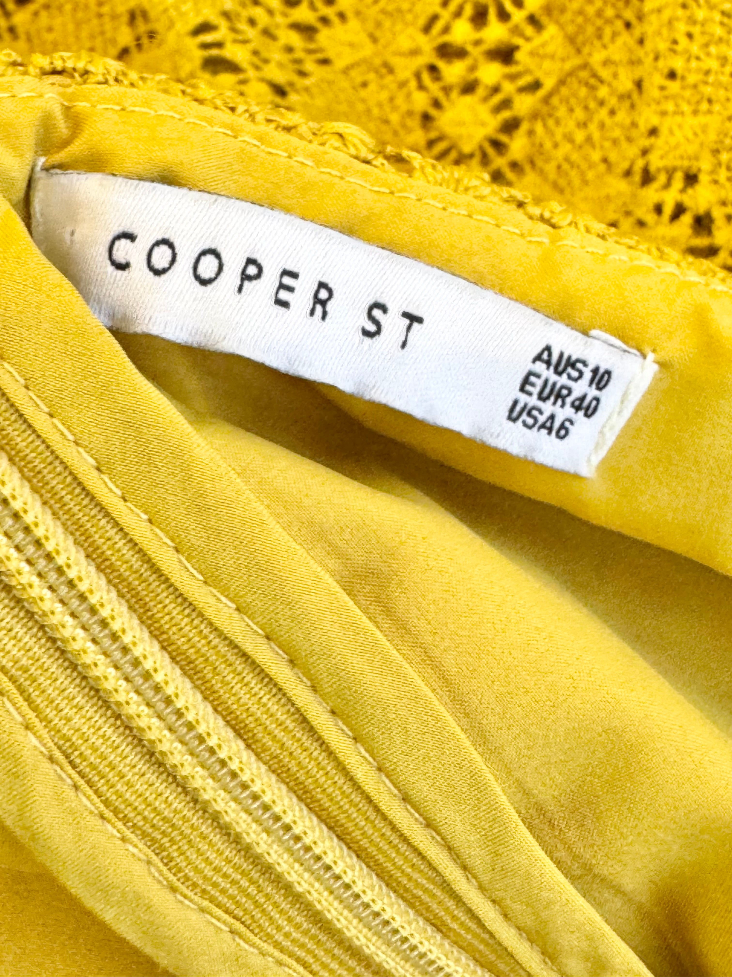 Cooper St Mustard Yellow Lace Dress - AU10