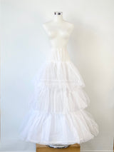 Vintage White Tulle Tiered Maxi Hoop Skirt - AU8/10