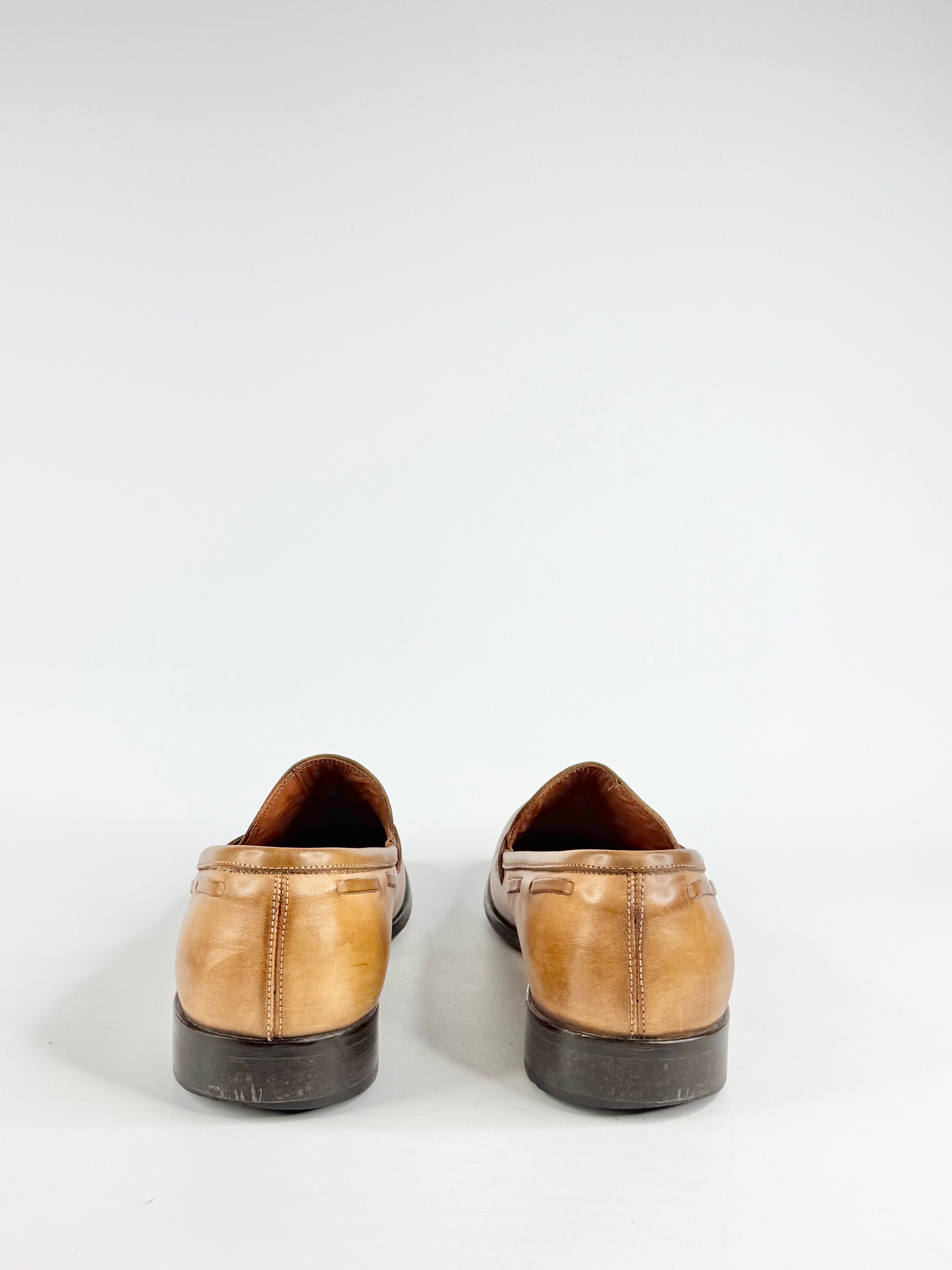 Smooth Tan Leather Loafers - EU45