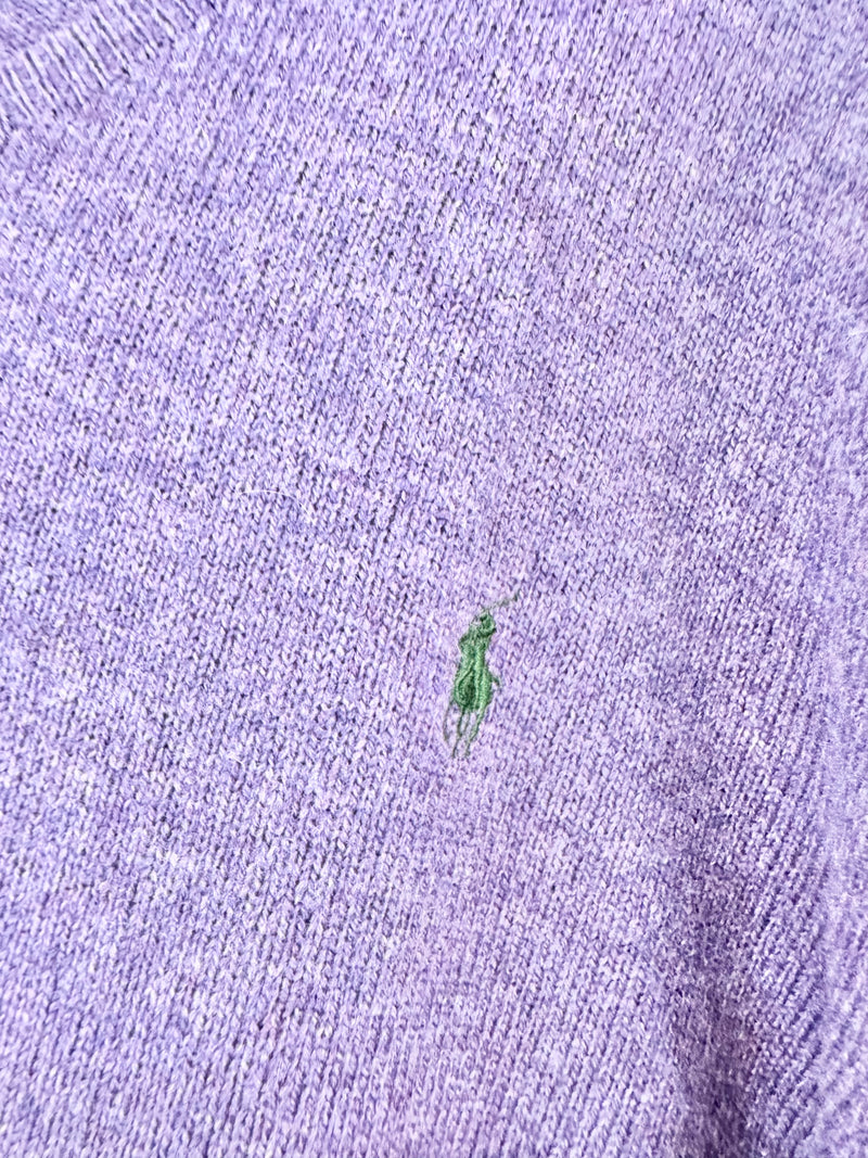 Vintage Polo by Ralph Lauren Heather Purple Lambswool Sweater - XXL