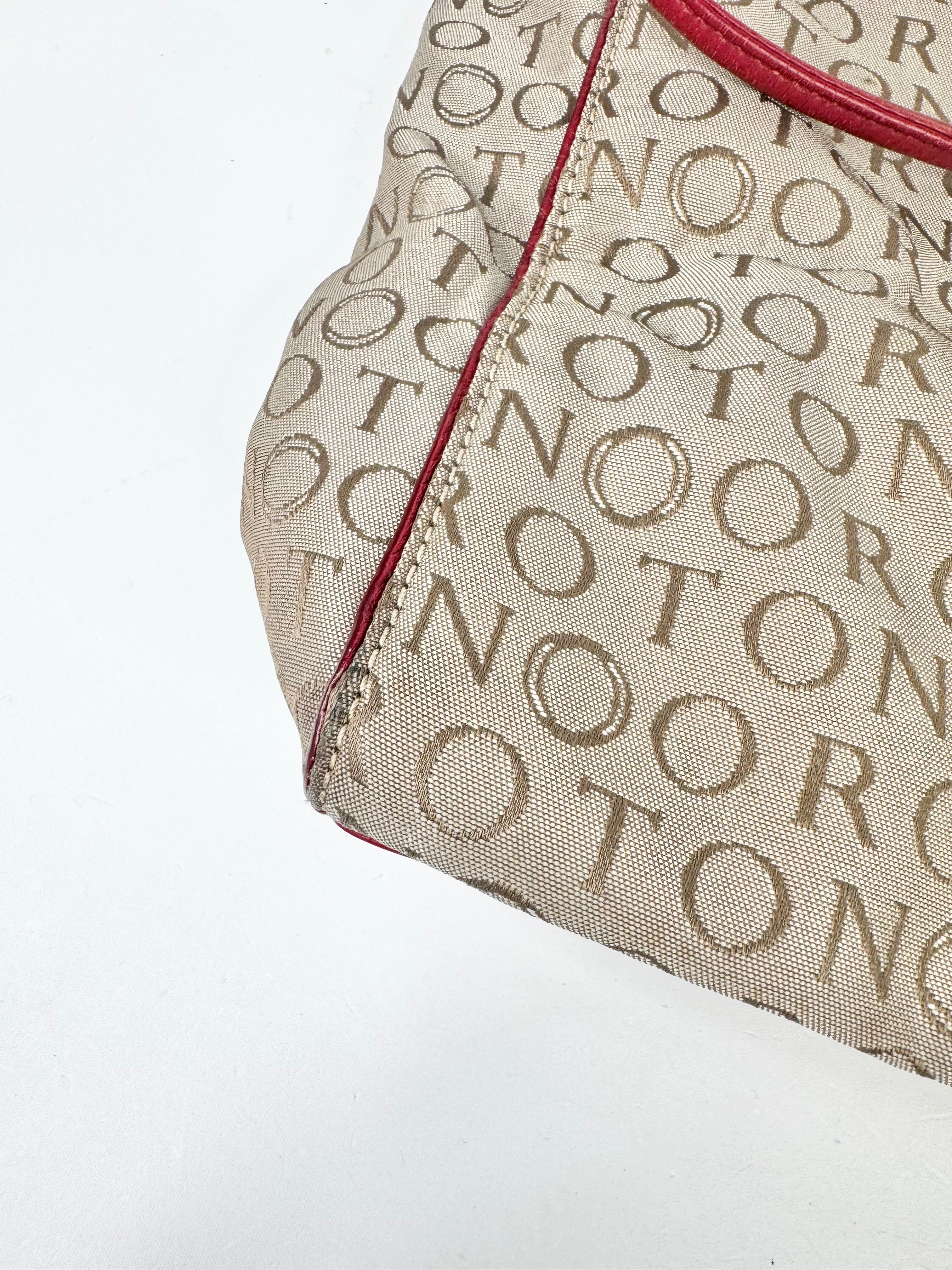 MFW Oroton Red Trim Canvas Tote Bag