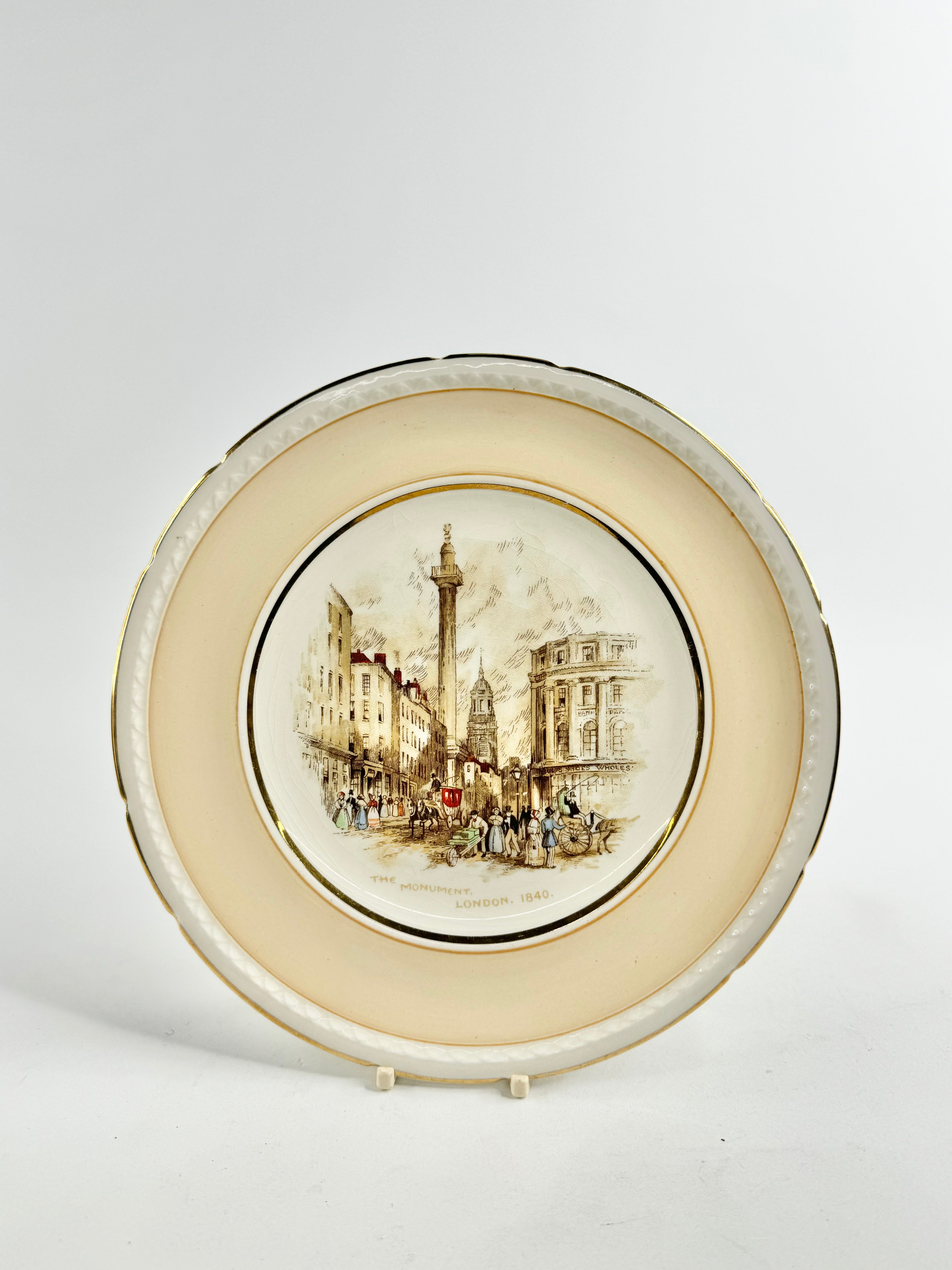 Vintage Swinnertons 'The Monument' Cream & White Plate