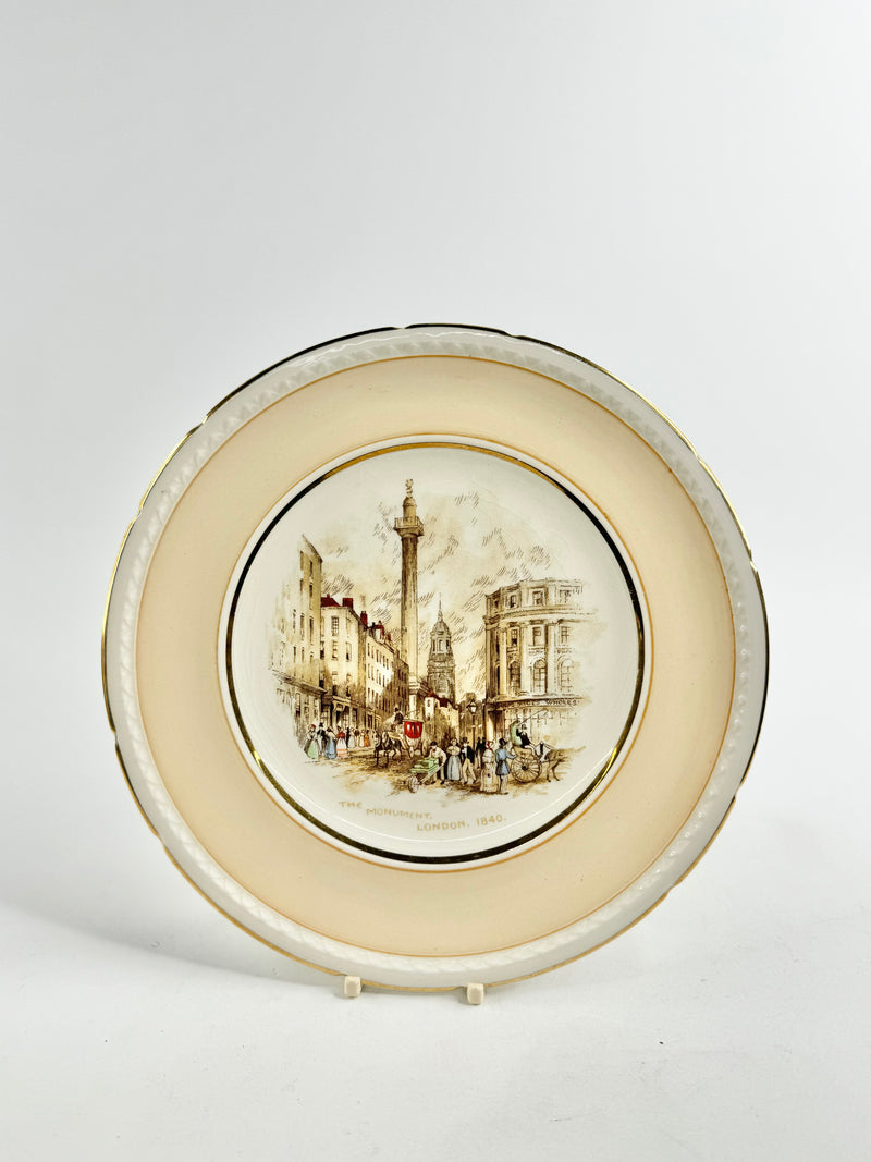 Vintage Swinnertons 'The Monument' Cream & White Plate