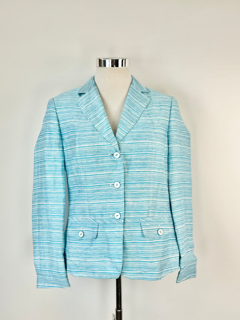 Eugen Klein Turquoise Linen Blend Blazer NWT - AU14/16