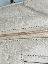 Manzoni Creamy Grained Leather Handbag