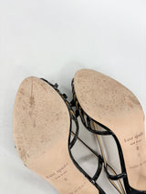 Kate Spade Patent Black Leather 'Sid' Sandals - EU38.5