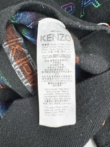 Kenzo Black Rainbow Logo Knitted Sweater - M