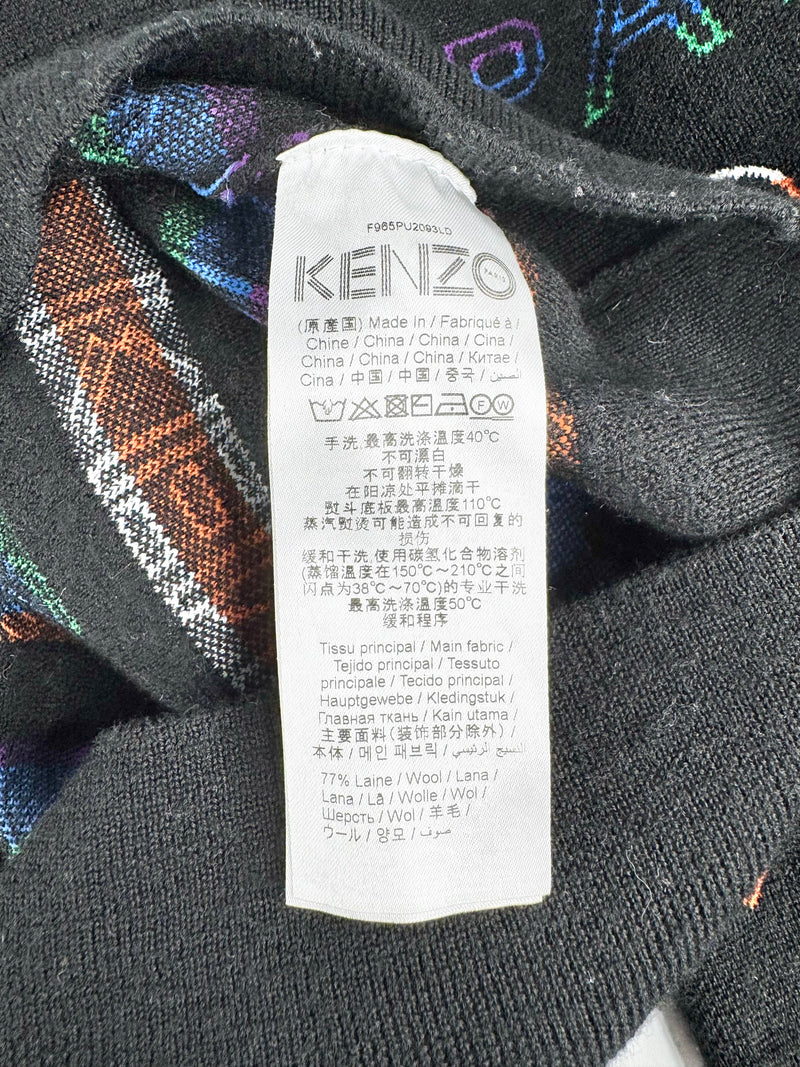 Kenzo Black Rainbow Logo Knitted Sweater - M