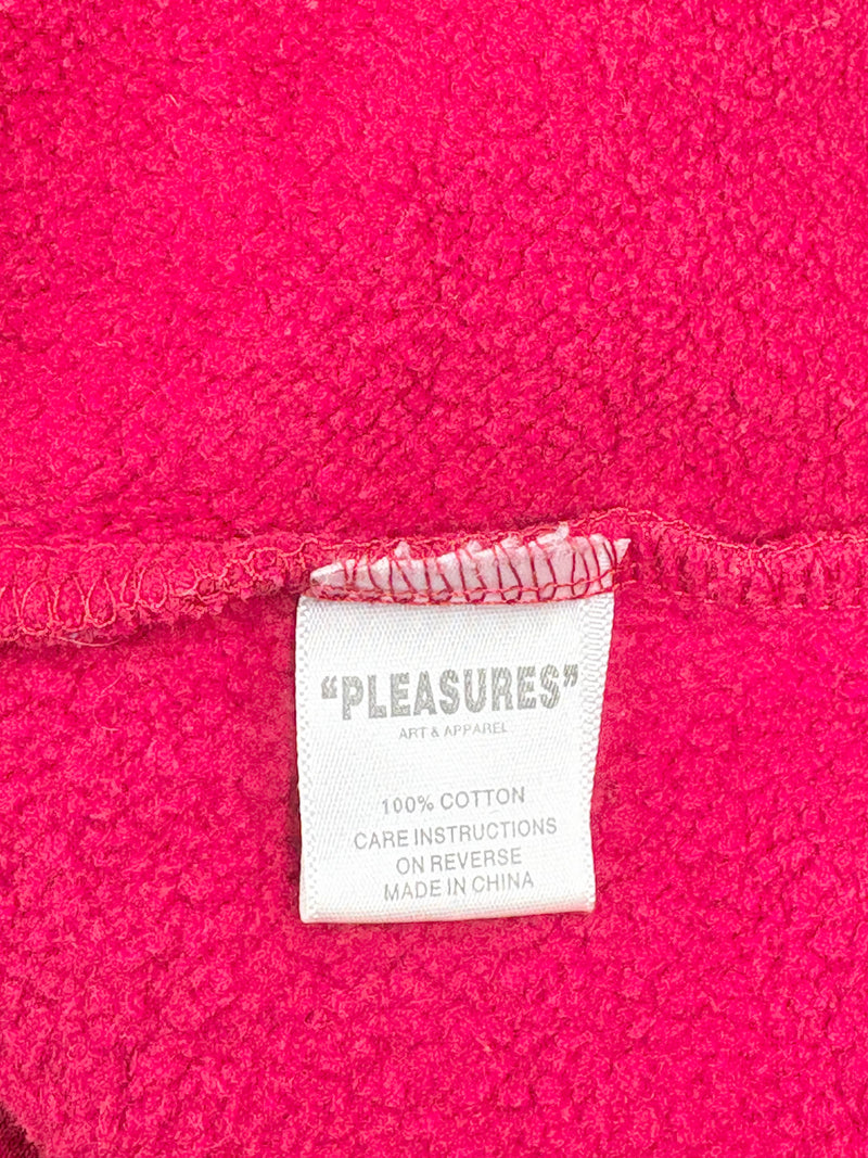 Pleasures Now Two-Tone Teal & Red 1/4 Zip Pullover - M