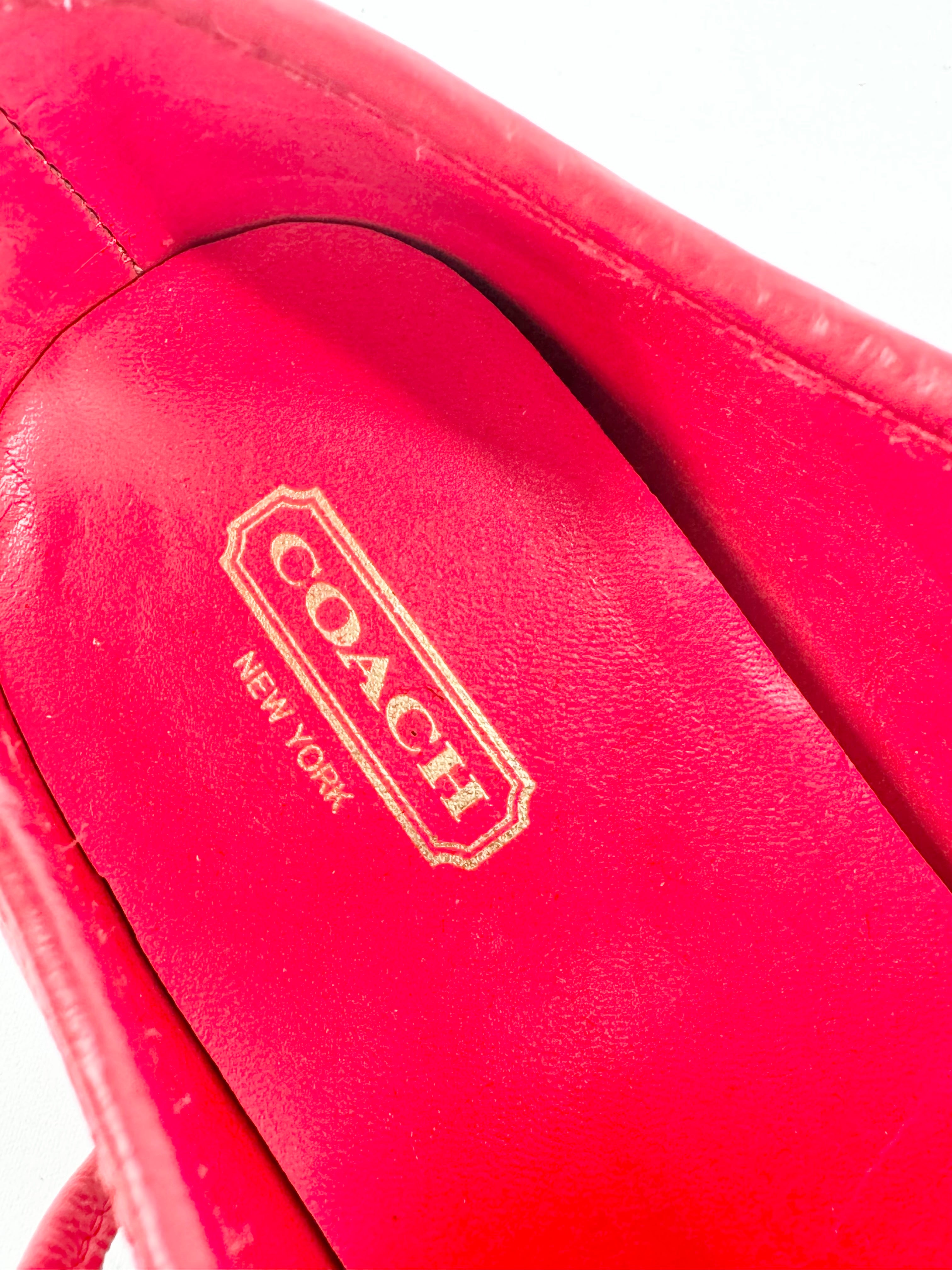 Coach Red Leather Lace Ups - EU38