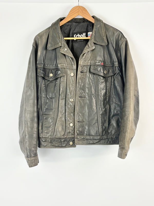 Schott NYC Dark Brown Leather Jacket - M