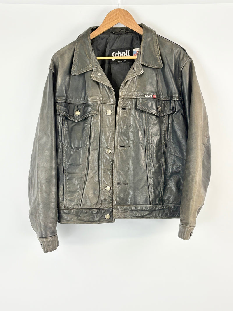Schott NYC Dark Brown Leather Jacket - M