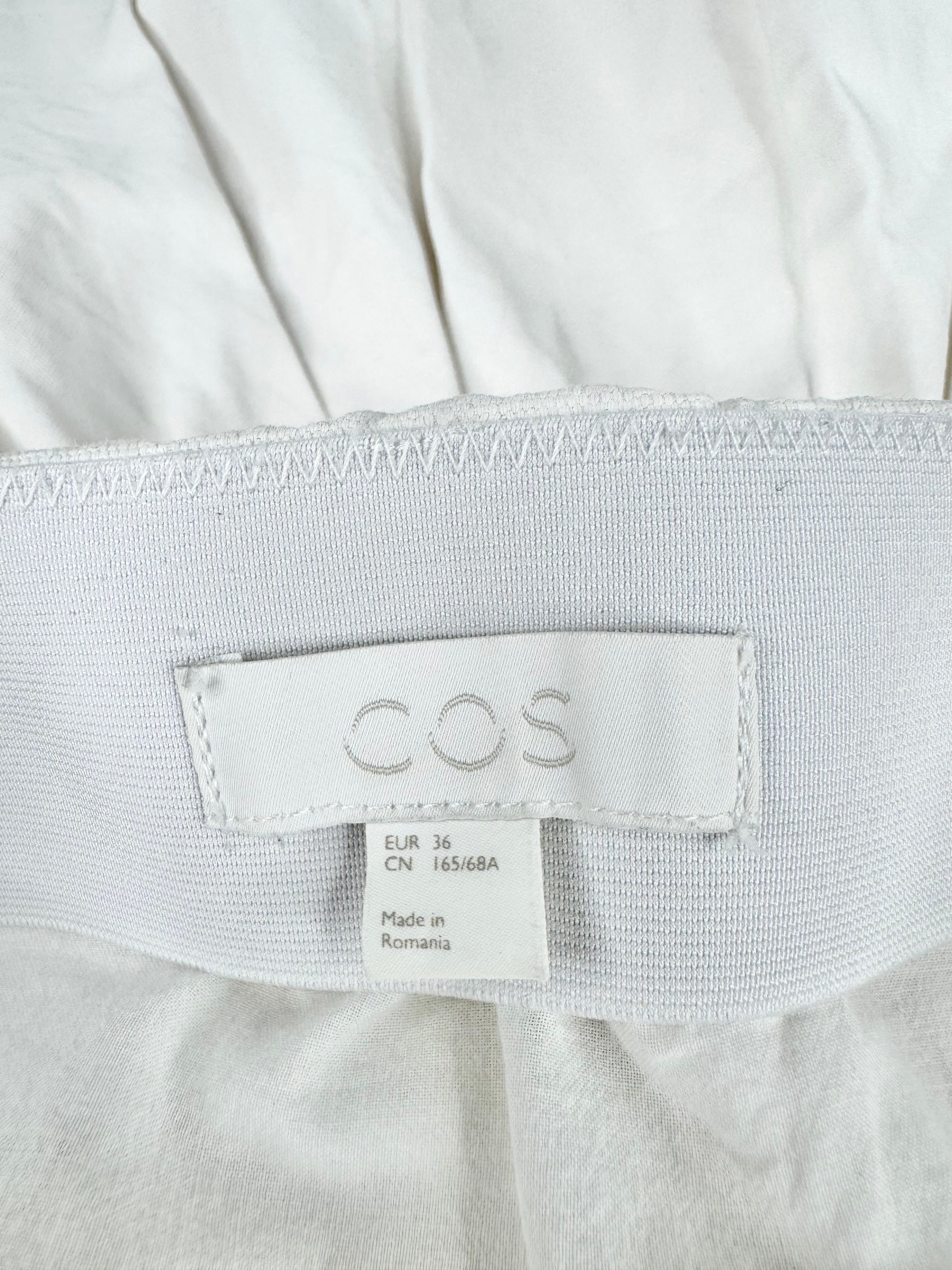 Cos White Cotton Ruffle Hem Skirt - AU8/10