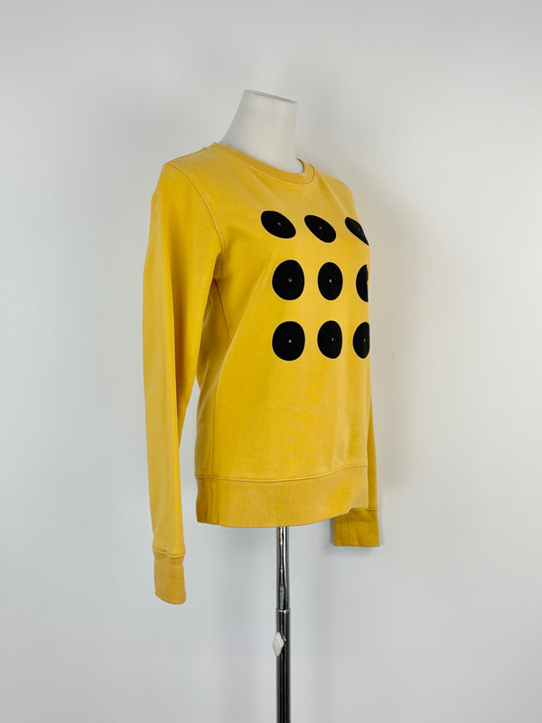 Saturdays NYC Mustard & Black Circles Crew Neck Sweater - XS