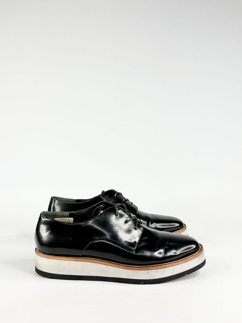 Vince Black Leather 'Reed' Lace Ups - EU38