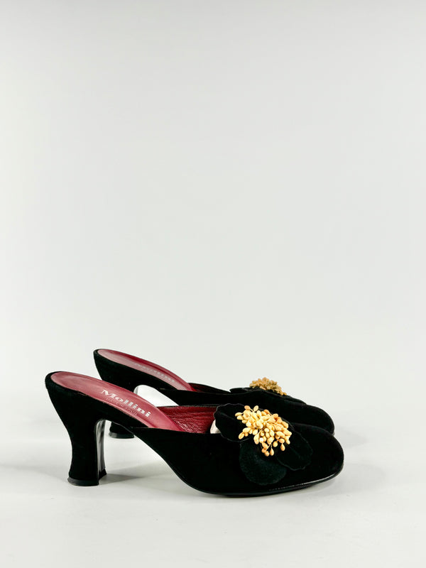 Mollini Black Suede Mules - EU38